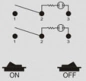 Preview: Doppel Wippschalter beleuchtet 2x EIN / AUS IRS-201-E-1C