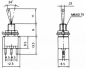 Preview: Miniatur Schalter und Taster Kippschalter EIN / AUS / (EIN) 3pol.