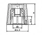 Preview: Drehknopf 14x14mm Kunststoff Achsaufnahme 6mm Mentor KD14/6SW