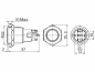 Preview: Vollmetal Druckschalter Raster mit gelber 12V Ringbeleuchtung max 5A max 230V