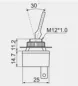 Preview: KFZ Schalter Kippschalter EIN - AUS 12V max 10A