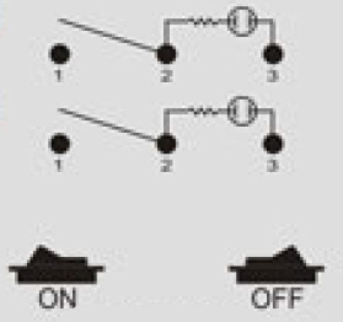 Doppel Wippschalter beleuchtet 2x EIN / AUS IRS-201-E-1C