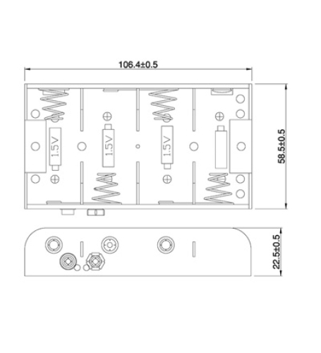 Batteriehalter für 4 x Babyzelle C 4xUM2Q BH-243B