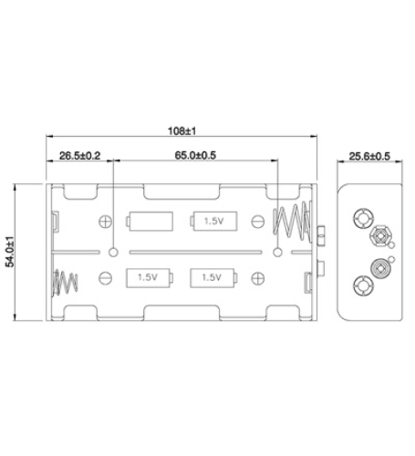 Batteriehalter für 4 x Babyzelle C