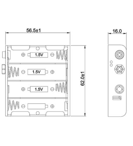 Batteriehalter für 4 x Mignonzelle AA flach 4xUM3F