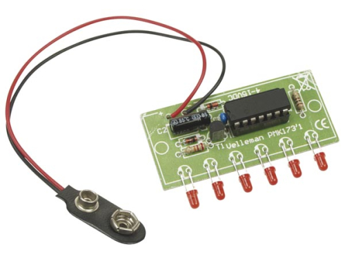 Velleman Elektronik Bausatz MK173 Mini LED Chaser Lauflicht 4V - 15V 6 LEDs MK173 VMK173