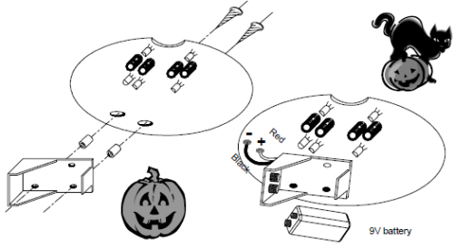 Elektronischer Halloween Kürbis LED 9V MK145 Velleman Bausatz WHADDA WSSA145