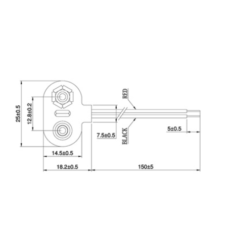 Batterieclip T-Form für 9V Block