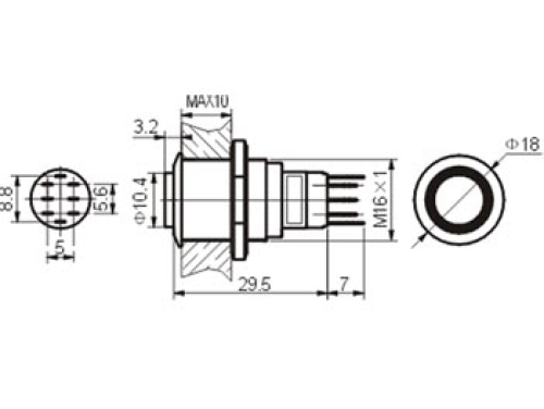 Druckschalter R1710G 0,5A/230V SPDT grün beleuchtet Velleman