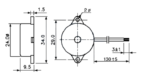 Piezo Summer 1,5V - 30V 3kHz 80dB