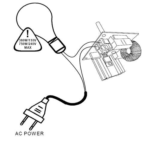 Dimmer 110V - 230V AC max 3,5A entstört K8026 Velleman Bausatz