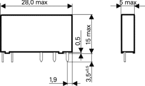 Relais Lastrelais Flachrelais 12V DC max 6A V23092-A1012-A302