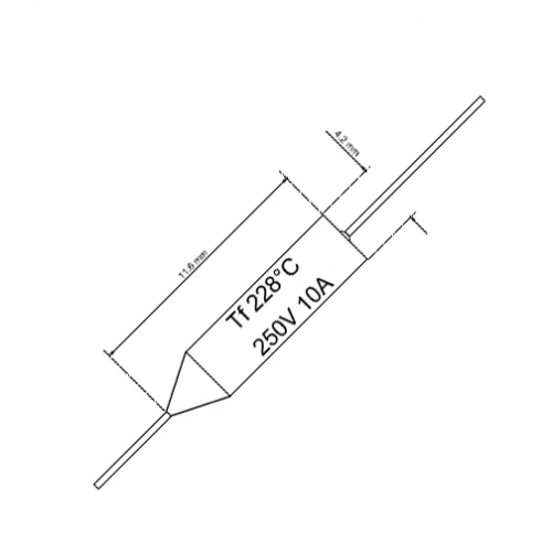 Temperatursicherung max 10A Abschalttemperatur 228° C TS 228-10A