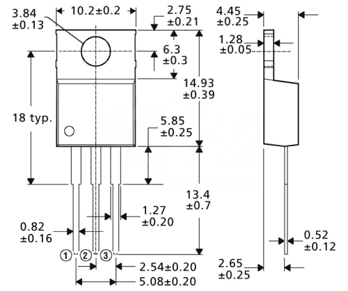 LM350T Spannungsregler positiv 1,2V - 33V max 3A TO220