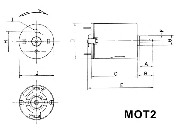 DC Motor Minimotor Kleinmotor 2,5V - 6V DC 210mA 14.500U/Min. Velleman