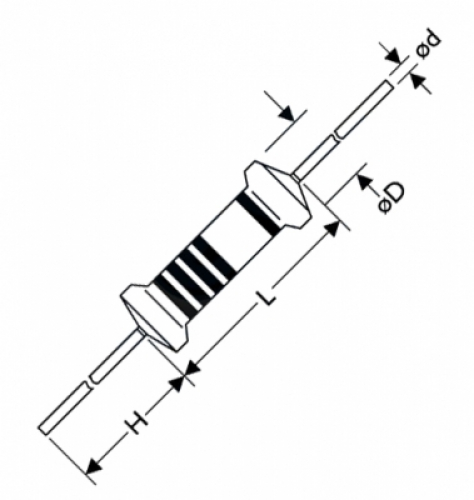 Widerstand 75 Ohm 0,6W Metall-Widerstand