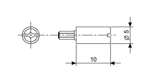 Kleine Steckachse für Poti mit Sechseckloch klein Piher Type 501