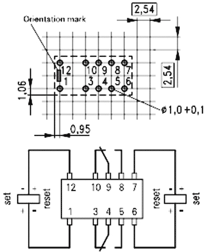 5V DC Relais V23079-B1201-B301 2x Wechselkontakt max 2A