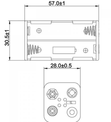 Batteriehalter 4x AA Mignonzelle mit Kabelanschluss