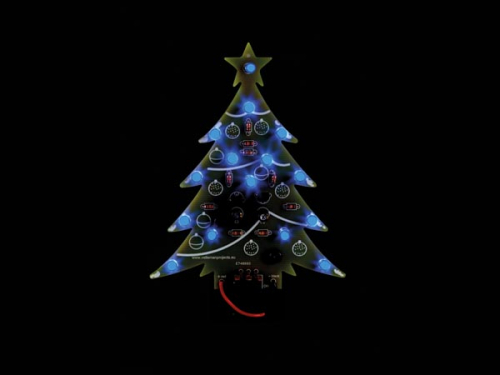 LED Weihnachtsbaum mit blauen 3mm LEDs 9V MK100B Velleman WHADDA WSSA100B Bausatz