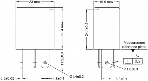 12V DC KFZ Schaltrelais 1x UM Wechselkontakt max 20A V23074-A1001-A403