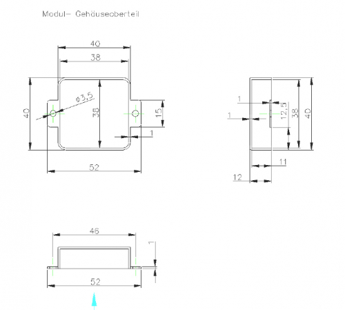 Kunststoff Gehäuse G059 40 x 40 x 13 mm Vergussgehäuse Kemo