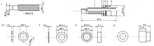 Bananenbuchse vollisoliert 4mm Aufbau Gelb