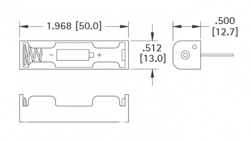 Halter 1x AAA Micro Batterie mit Anschlussleitungen rot/schwarz KEYS2467