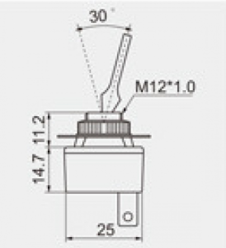 KFZ Schalter Kippschalter EIN - AUS 12V max 10A