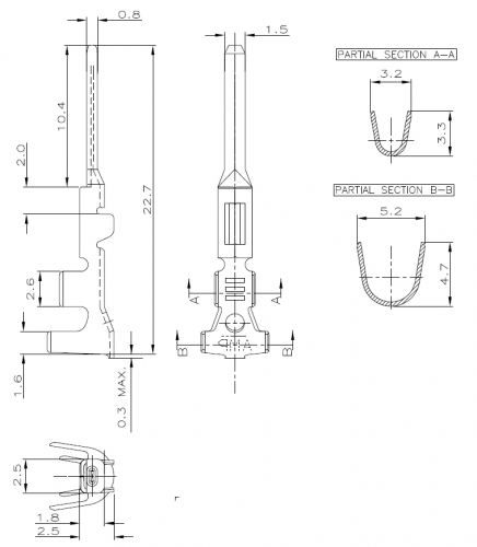 Superseal 1.5 Flachstecker 1,5mm² AMP 10Stück