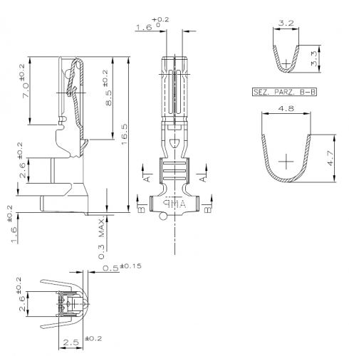 Superseal 1.5 Flachsteckhülse 1,5mm² AMP 10 Stück