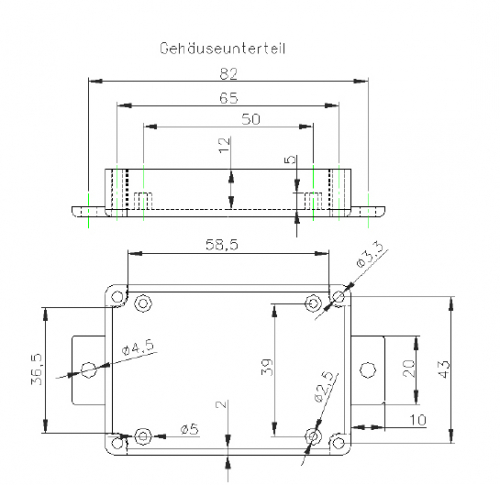 Gehäuse Kunststoff ca. 72 x 50 x 63 mm Kemo G022