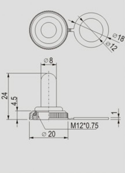 Gummikappe für Maxi Schalter Kippschalter W-70B