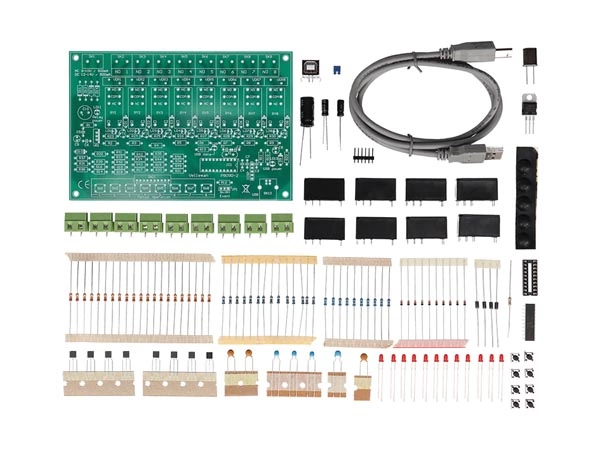 8 Kanal USB Relaiskarte 9V - 14V max 8x 16A Leistung K8090 Velleman Bausatz