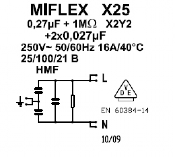 Entstörfilter Entstörkondensator Miflex X26 X2 Y2