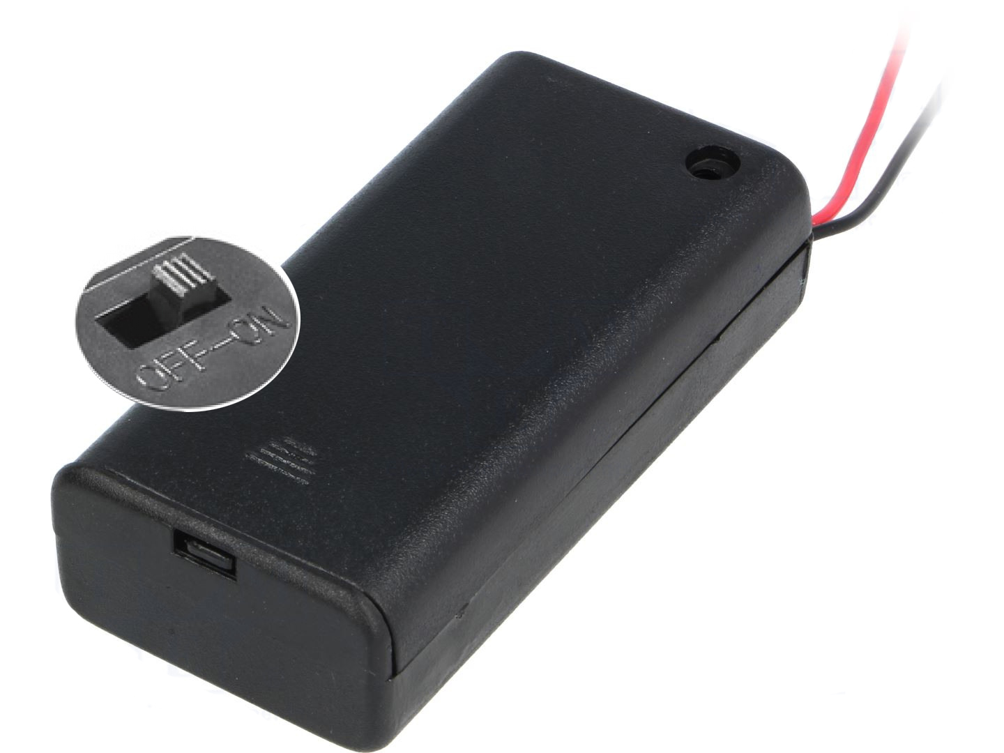 Batterie Halter für 2 x Mignon AA mit Deckel, Schalter u Kabel