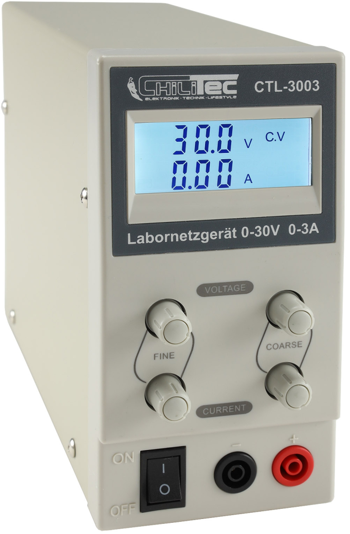 SiTr 206454 Labornetzteil Sicherheitsbuchsen 0-30V DC 0-3A regelbar mit LCD N104