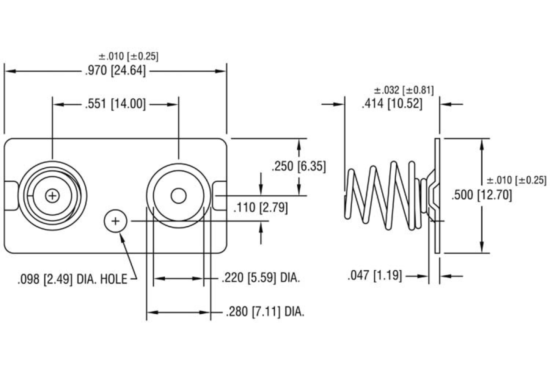 Batteriekontakt Doppelkontakt 1x mit Feder für Mignon AA BK5212 Keystone