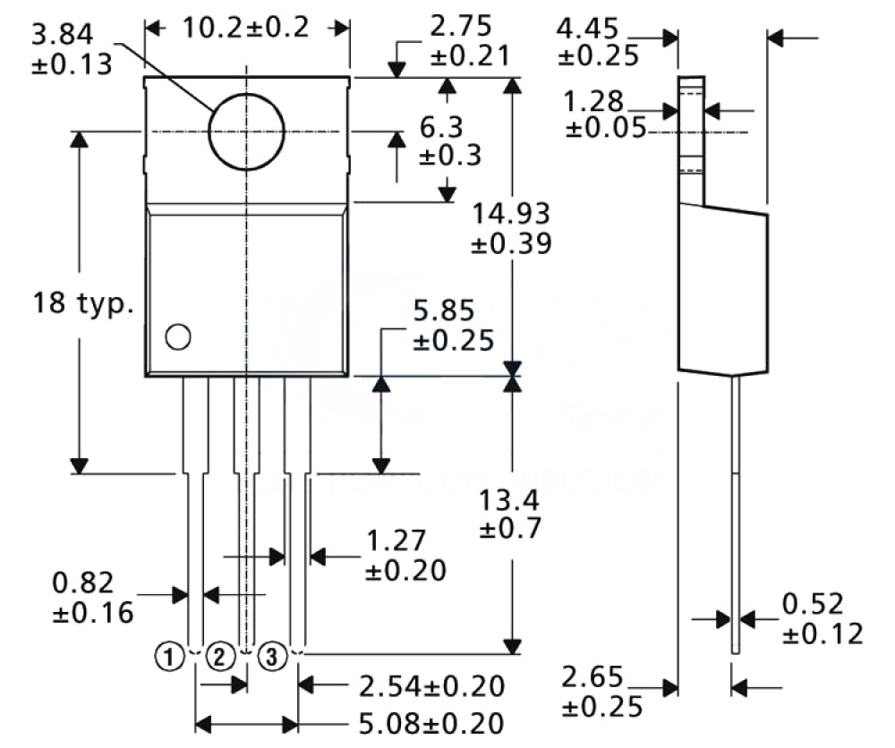 LM317T Spannungsregler positiv 1,2V - 37V max 1,5A TO220