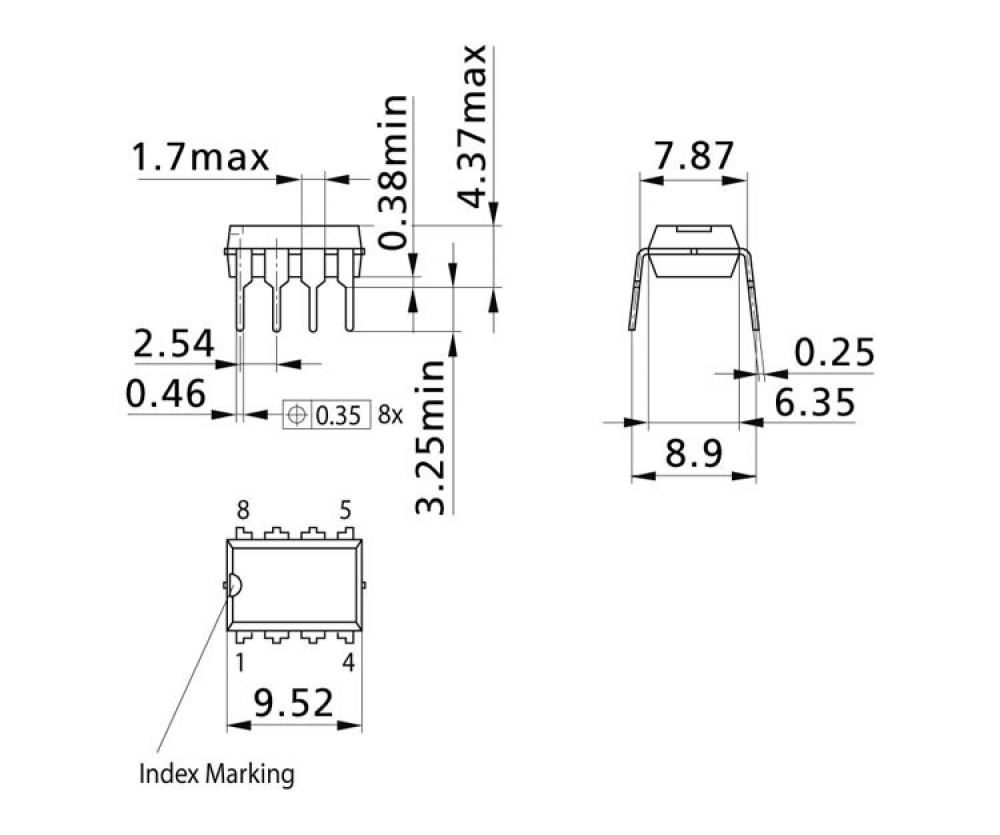 Timer IC NE555 4,5V - 16V DIP8 500kHz