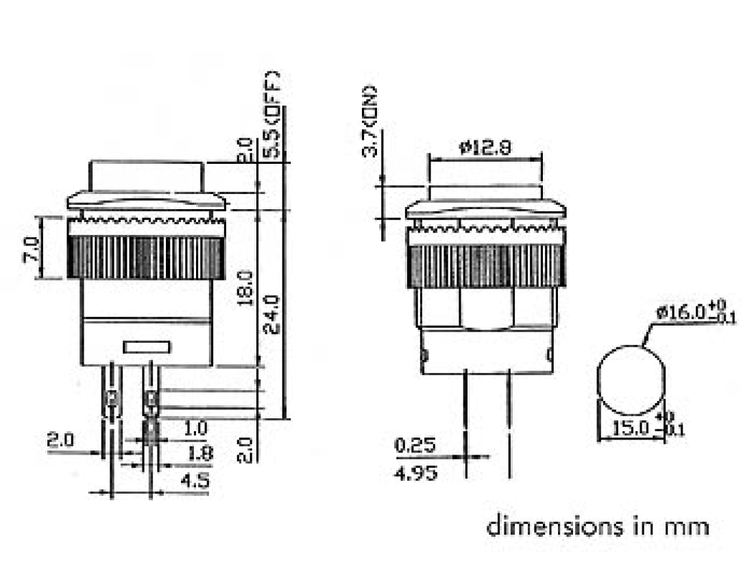 Druckschalter Grüne LED Leuchte R1394A/G Velleman