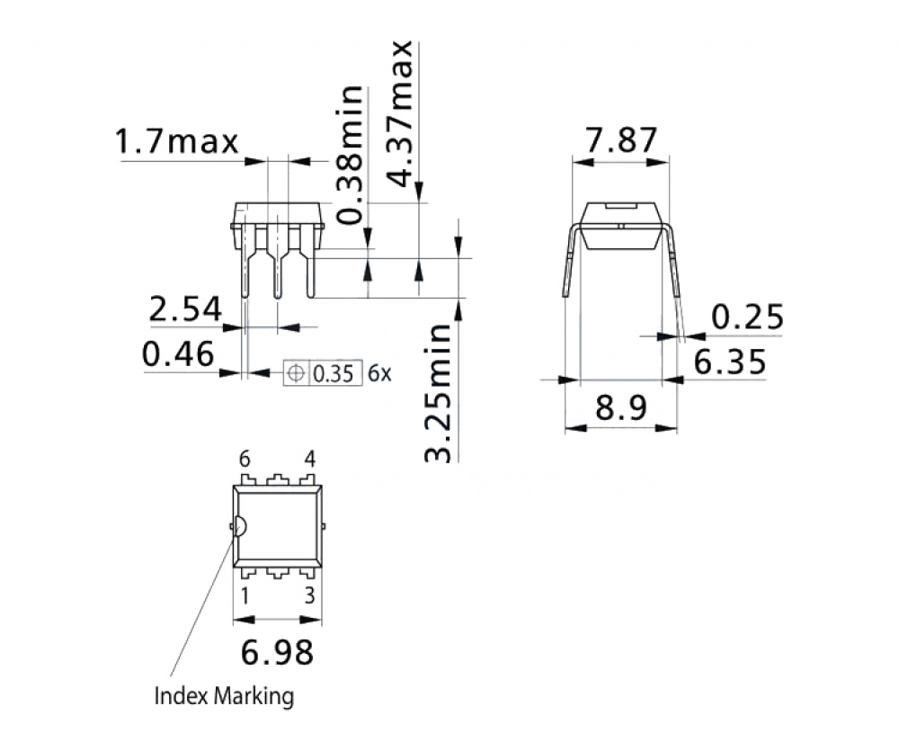 4N32 Optokoppler 3,5kv 30V 0,1A 60mA