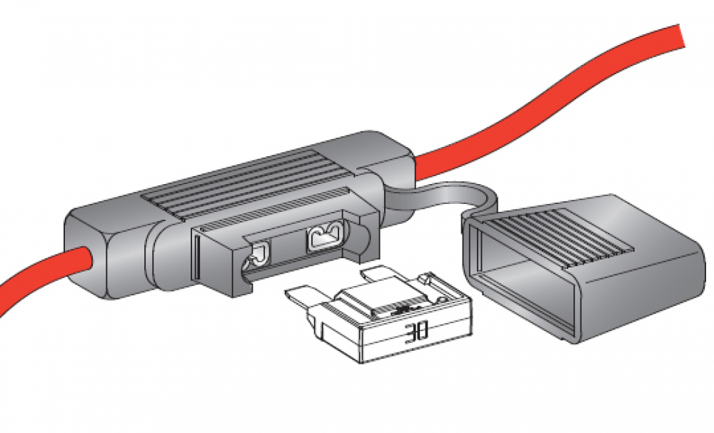 KFZ Flachsteck Sicherungshalter wasserdicht mit 6mm² Kabel