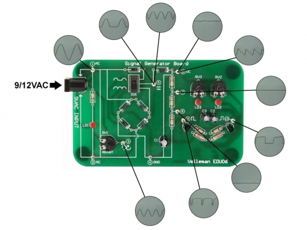 Experimentierset Lernset Lernpaket Oszilloskop EDU06 Velleman WHADDA WSEDU06