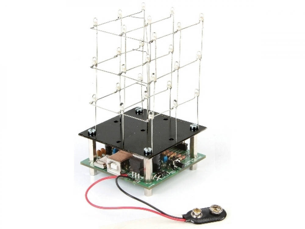 Velleman Elektronik Bausatz MK193 LED 3D Würfel programmierbar über USB Velleman MK193 Bausatz VMK193