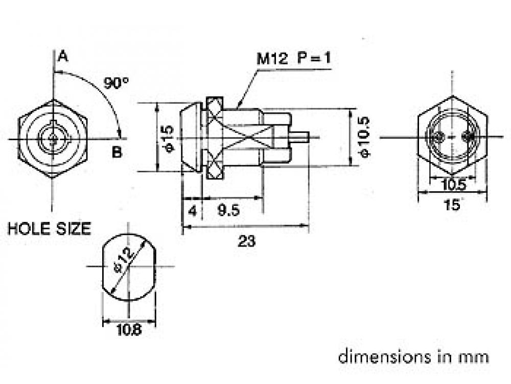 Schlüsselschalter Einbau max 250V/0,5A KS11 mit 2 Schlüssel