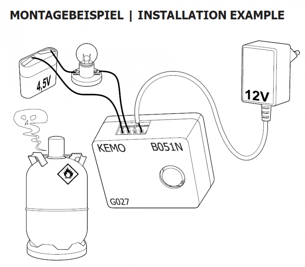 Gassensor Alkoholsensor 12V DC B051N B051 Kemo Bausatz