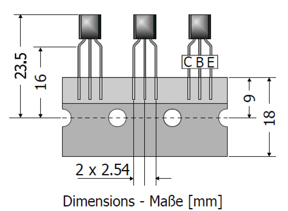 Transistor BC549C npn 100mA 500mW To92