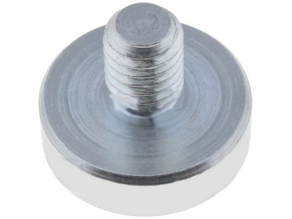 VS GN50.3-ND-25-M6 Neodym Rundmagnet 25mm mit 6mm Gewindebolzen 200N EZ307 