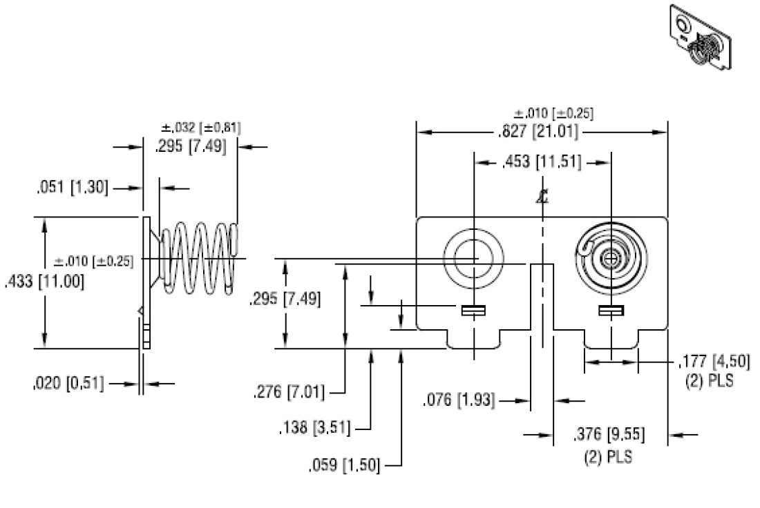 Batteriekontakt Doppelkontakt Federkontakt AAA Micro BK5214 Keystone